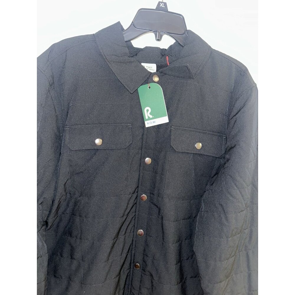 ROW Right Of Way Black Quilted Button Up Insulated Casual Workwear Jacket XXL - Picture 3 of 7